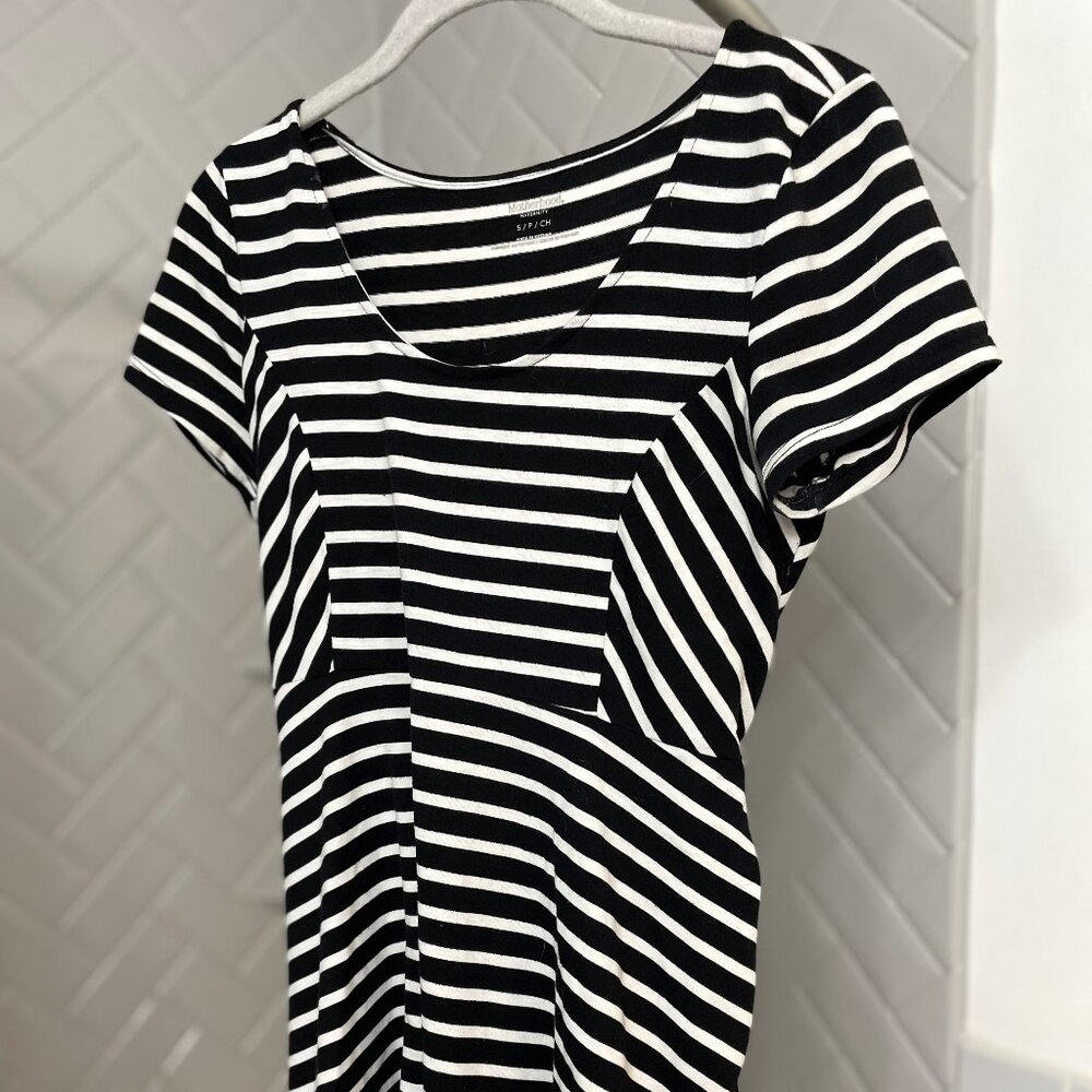 Small Black & White Striped Motherhood Maternity Top